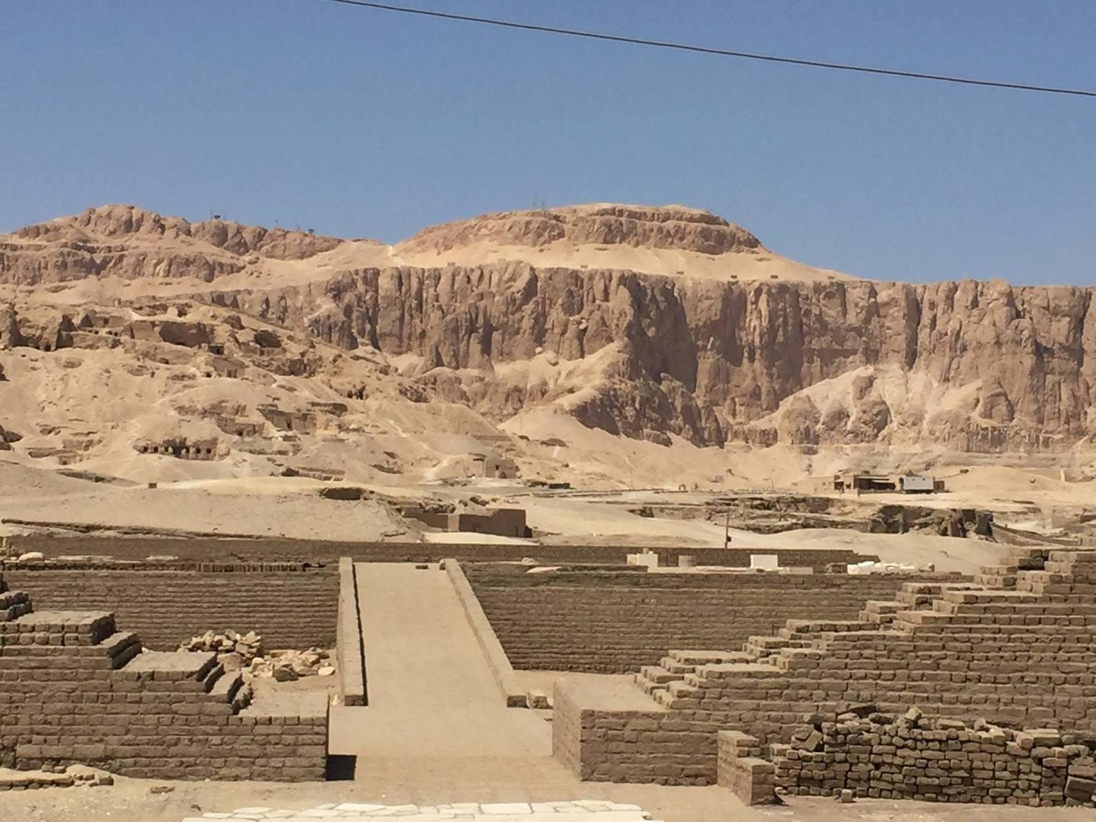 The 18th dynasty temple site below the cliffs on the west bank of Luxor